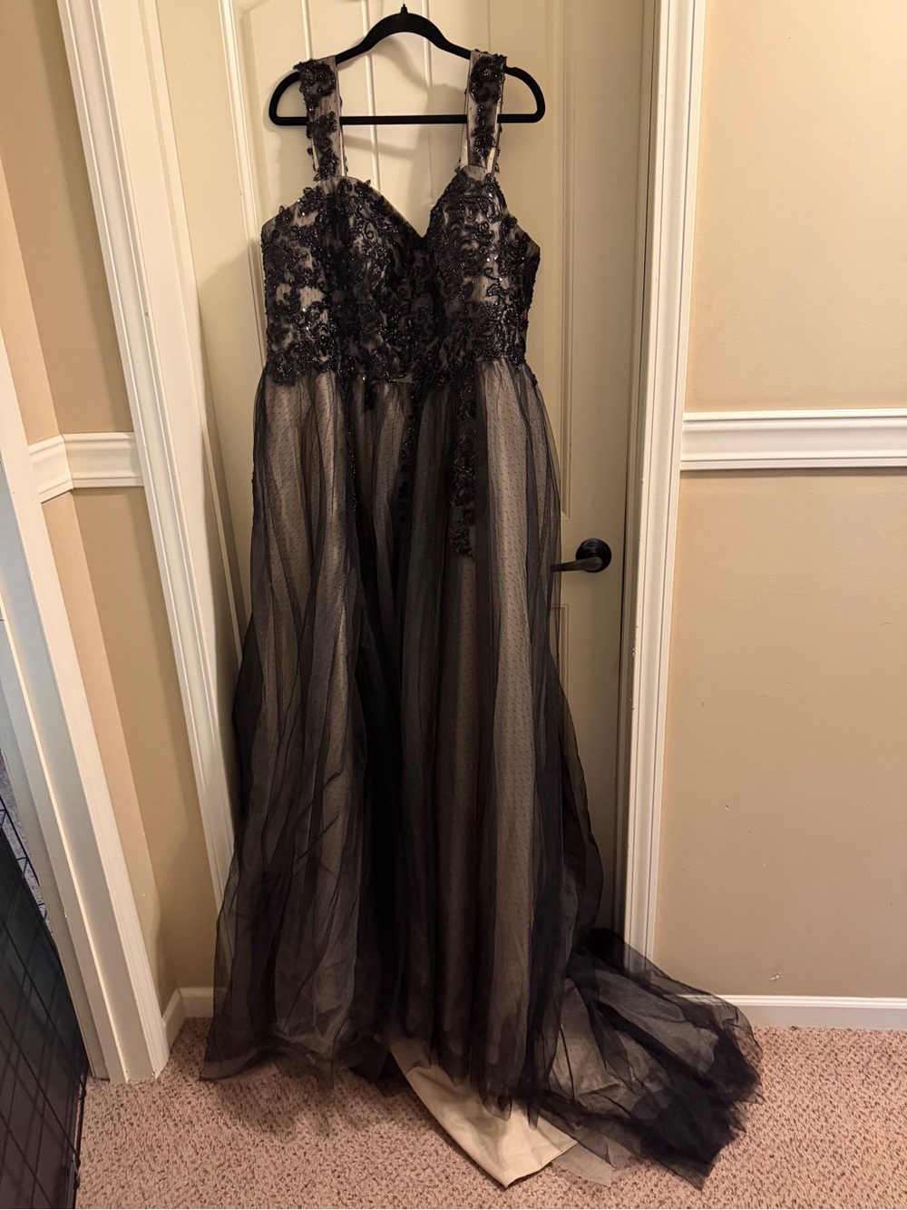 Black Lace & Tulle Formal Dress